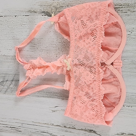 Victoria's Secret Dream Angels orange sherbet unlined demi t back bra Size 32DDD - Picture 5 of 9